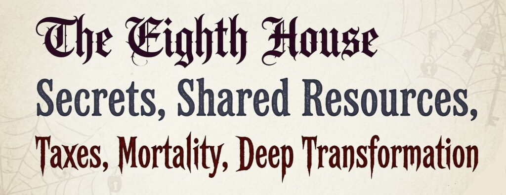
Image features typography of the meaning of the eighth house in stylistic writing