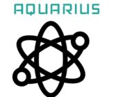 A Genius SVg png Icon in black with text that reads Aquarius in teal to symbolise The sign Aquarius and their intellect