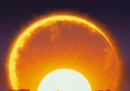 Venus behind a rising sun