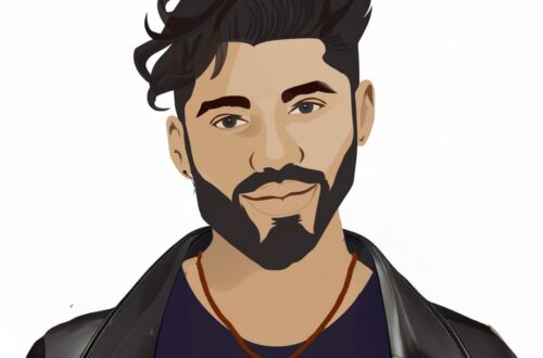 A Vector of a man with a black leather jacket and hipster haircut and necklace and t-shirt to symbolise how to spot a Capricorn Man