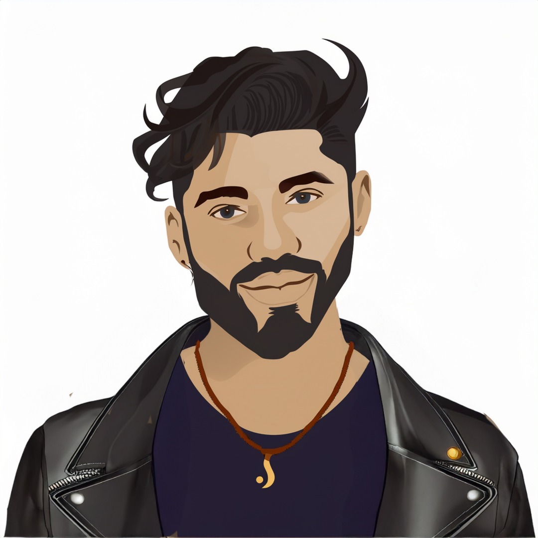 A Vector of a man with a black leather jacket and hipster haircut and necklace and t-shirt to symbolise how to spot a Capricorn Man