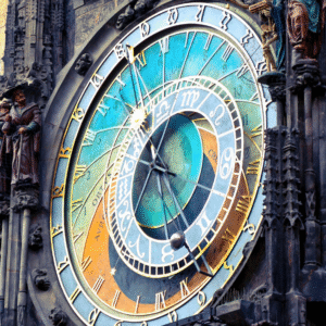 a picture of the Prague astrological clock