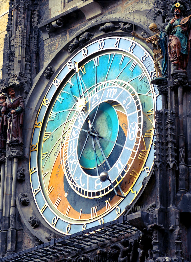 a picture of the Prague astrological clock
