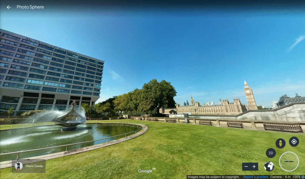 A screenshot image of
st-thomas hospital-and-parliament-ground-level-google-earth to show where I was born in proximty to Parliment in Westminster