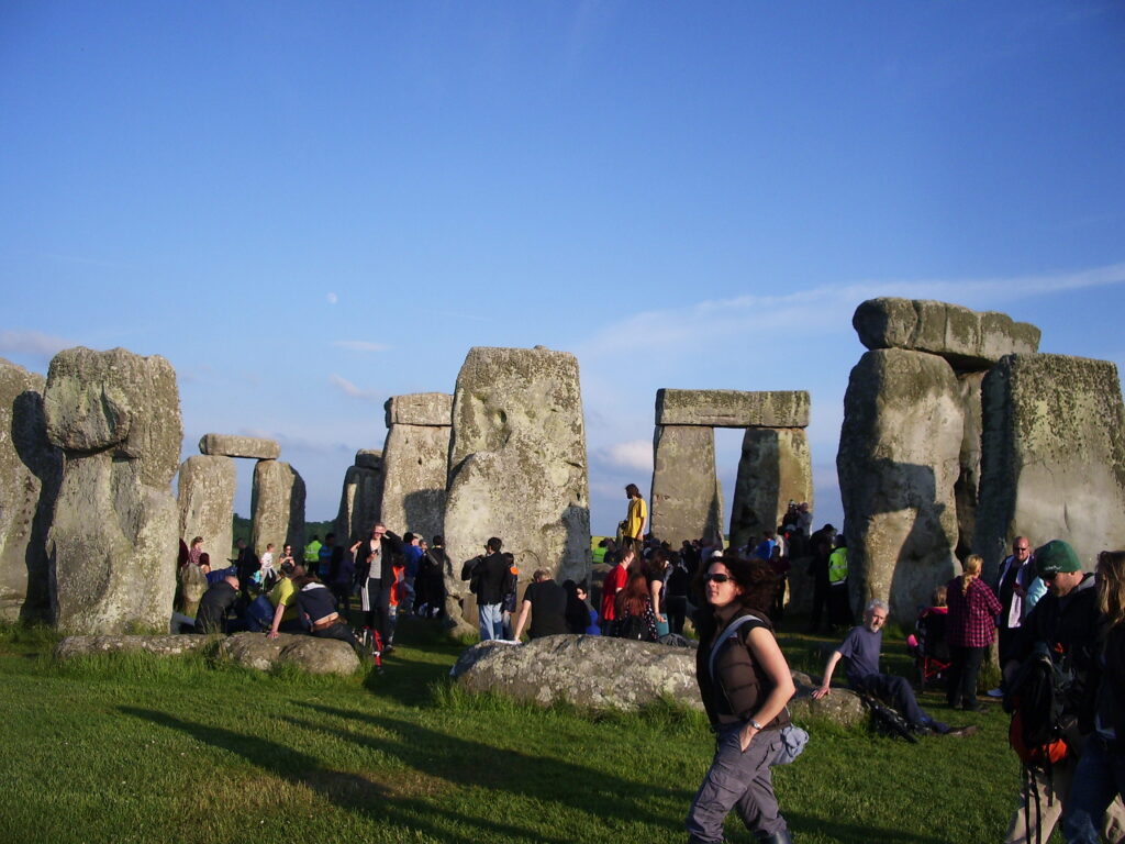 My photograph of crowd on the eve of summer solstice at Stone Henge