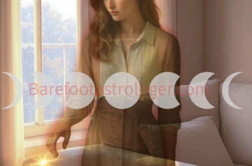 A illustration of a faded woman in soft, neutral tones (like beige, cream, or sage green) standing slightly to the side while light shines on them — suggesting being noticed rather than demanding attention. Whilst a hand reaching toward hers, but with hesitation, like waiting to be chosen.