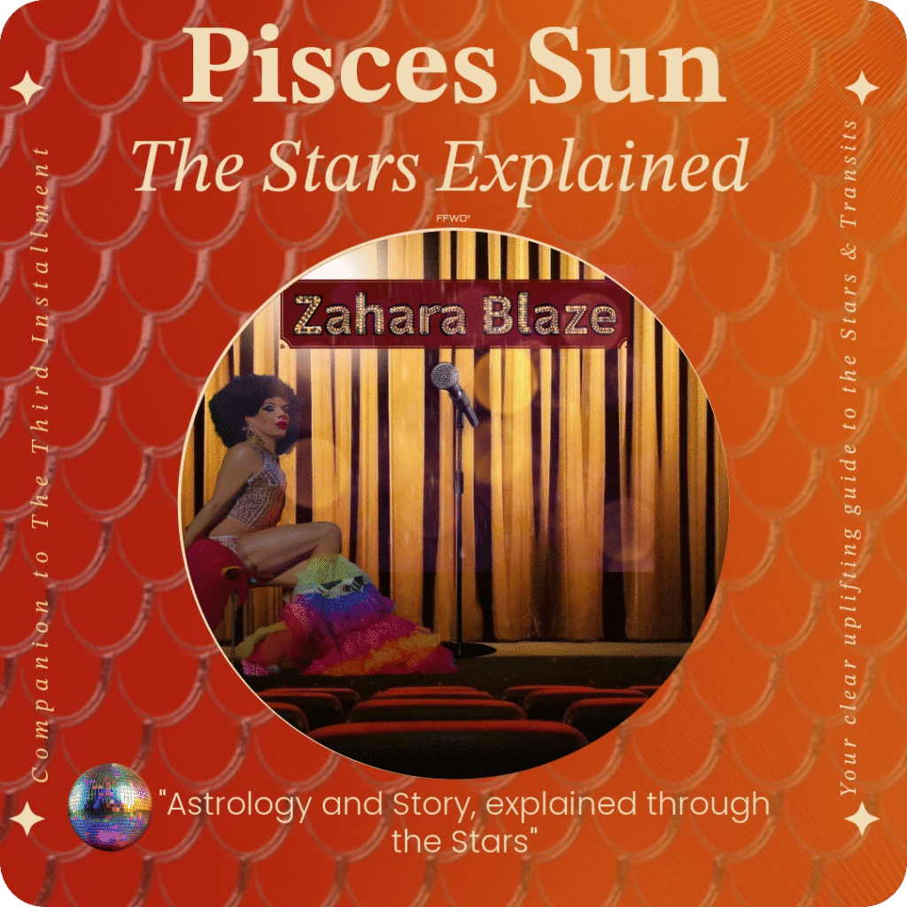 Pisces sun audio cover for stars explained a female impersonator it’s on stage above the microphone reads Zahara Blaze this is a audio cover for people to purchase