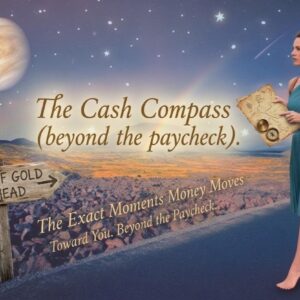 Promotional image that matches the website header. A barefooted. woman in a blue dress with a leather backpack walks the Rocky Road barefooted holding a map. In the distance planet Venus the stars Rookie volcano environment side reads pot of gold straight ahead. Is blowing in the air behind her.
